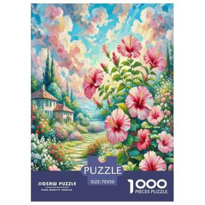 Hibiscus Puzzle 1000 Teile Schwer Puzzle Spielzeug Pädagogisches Spiel Impossible Herausforderungsspielzeug Für Erwachsene Und Kinder Ab 12 Jahren 70x50cm/1000pcs von ChengzeTCo